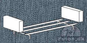 SP sofaben CHROM & ROUND ARM Dess.558