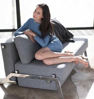 CUBED Chrom sofa 160 Valgfrit stof XXX