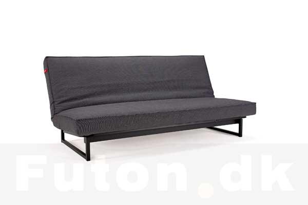 FRACTION sovesofa stel, her vist med en Futon madras og et aftageligt madrasbetræk model SHARP