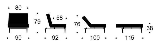 SP chair legs STYLETTO HL, dark wood -without mattress