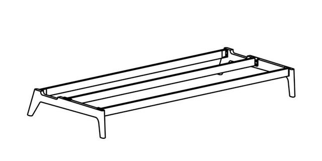 SOFABEN EIK med understel i matal mat sort