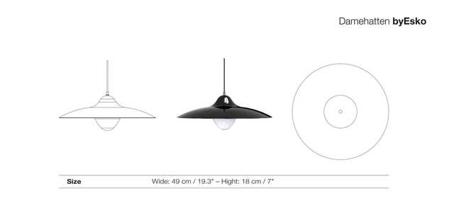 Damehatten størrelse. Design by.: Esko Schmidt-Sørensen / ESKOdesign.