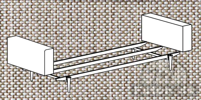 SP sofaben STYLETTO mørkt & ROUND ARM 527