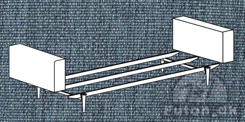 SP sofa leg STYLETTO dark wood & round arm 558
