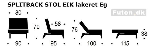 Splitback stol EIK natur 521 graa