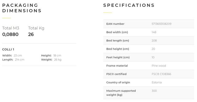 ELAN sengeramme 140x200 natural