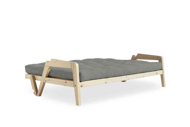 GRAB sofa stel og futon madras med knapper. 
Design af Tegnestuen SAYS WHO, for Karup Design.