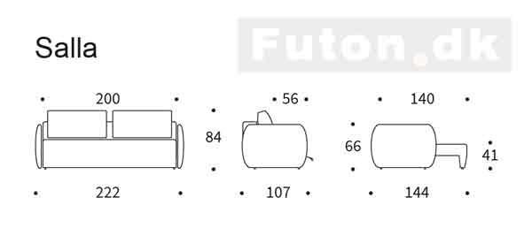 Salla sovesofa valgfri stof XXX