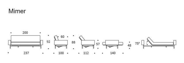 Komplet Mimer sofa / Classic Nordic madras / sæde stelbetræk. Valgfri stof