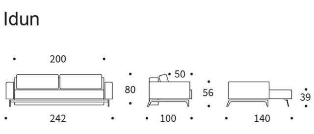 IDUN sofa ben egetræ Valgfri stof