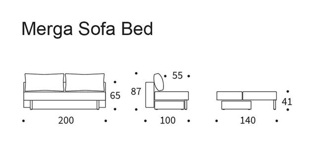 Merga sofa aftageligt stof. Valgfri stof
