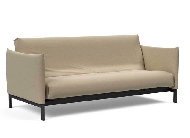 Innovation Living Junus sovesofa 140x200cm. inklusiv madras råhvid, med Nordisk madras betræk i tekstil Dess.571