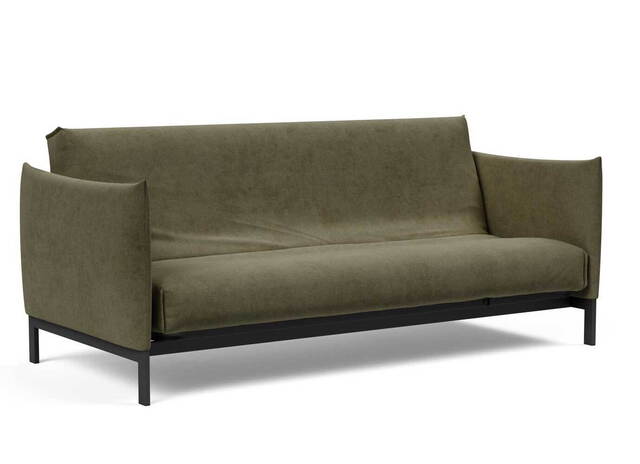 Innovation Living Junus sovesofa 140x200cm. inklusiv madras råhvid, med Nordisk madras betræk i tekstil Dess.316