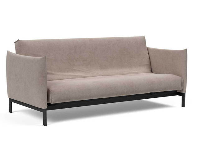 Innovation Living Junus sovesofa 140x200cm. inklusiv madras råhvid, med Nordisk madras betræk i tekstil Dess.318