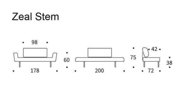 ZEAL DAYBED Valgfrit stof & Ben STEM